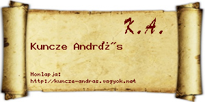 Kuncze András névjegykártya