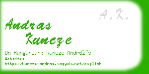 andras kuncze business card